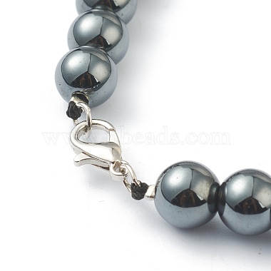 Non-Magnetic Synthetic Hematite Beades 3 Layer Necklaces(NJEW-H307-02)-4