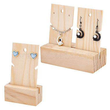 Blanched Almond Wood Earring Displays
