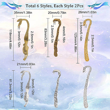 12Pcs 6 Style Alloy Bookmark Findings(FIND-SC0003-51)-2