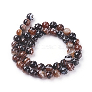 Chapelets de perles en agate à rayures naturelles/agates à bandes(G-G582-8mm-45)-2