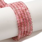 Natural Strawberry Quartz Beads Strands, Round, 3~3.5mm, Hole: 0.6~0.7mm, about 120~150pcs/strand, 15.16~15.55''(38.5~39.5cm)(G-B090-A26-03)