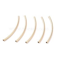 Brass Tube Beads, Long-Lasting Plated, Curved Beads, Tube, Real 24K Gold Plated, 30x1.5mm, Hole: 1mm(KK-Y003-89A-G)