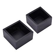 Pinewood Box, Square, Vehicle-mounted Box, Black, 8.4x8.4x5.7cm, 2pcs/set(CON-OC0001-21)