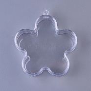Christmas Pendants Decorations, Openable Transparent Plastic Clear Christmas Bauble, Ornament Gift, Flower, Clear, 92.5x84.5x31mm, Hole: 3mm(AJEW-WH0098-56A)