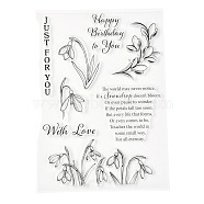 Silicone Clear Stamps, for Card Making Decoration DIY Scrapbooking, Flower Pattern, 21x15x0.3cm(DIY-A013-02)