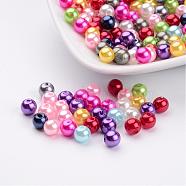 Mixed Acrylic Pearl Round Beads For DIY Jewelry and Bracelets, 6mm(X-PACR-6D-M)