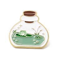 Frog in The Bottle Enamel Pin, Animal Alloy Badge for Backpack Clothes, Golden, Colorful, 27x26x2mm(JEWB-H007-08G)