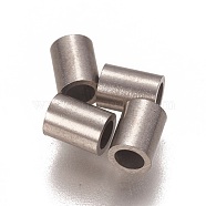 304 Stainless Steel Tube Beads, Stainless Steel Color, 4x3mm, Hole: 2mm(STAS-L216-23C-P)