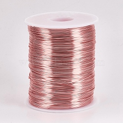 Round Copper Wire for Jewelry Making, Long-Lasting Plated, Rose Gold, 21 Gauge, 0.7mm, about 1049.87 Feet/roll(320m/roll), 1roll/1000g(KK-O102-08RG)