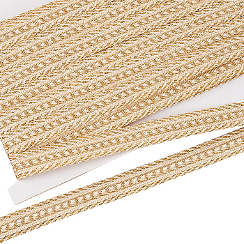 12.5 Yards Polyester Braided Ribbon, for Gift Wrapping, Party Decoration, Pale Goldenrod, 5/8 inch(15mm)