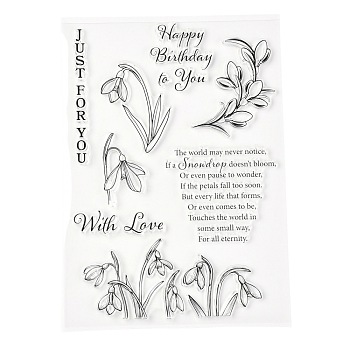 Silicone Clear Stamps, for Card Making Decoration DIY Scrapbooking, Flower Pattern, 21x15x0.3cm
