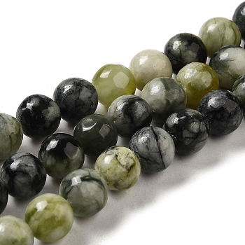 Natural Xiuyu Jade Beads Strands, Round, 8mm, Hole: 1.3mm, about 47pcs/strand, 14.96''(38cm)