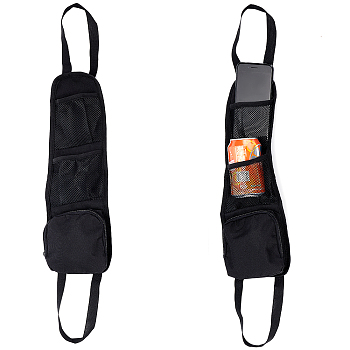 Car Seat Side Pocket, Multi-purpose Storage Bag, Mobile Bag Storage Storage Car Mounted Hanging Beverage Bag, Black, 42x14x2cm