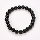 Bracelets extensibles perlés d'obsidienne naturelle(BJEW-Q692-12-8mm)-1