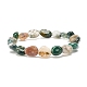Natural Moss Agate Nuggets Beads Stretch Bracelet(BJEW-JB07145-02)-1