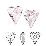 Austrian Crystal Pendants, 6240 Wild Heart, Mother's Day Jewelry Making, 508_Rosaline, 17x14mm(X-SWAR-6240-17MM-508)