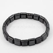 Fashionable Hematite Stretchy Bracelets, Black, Inner Diameter: 1-7/8 inch(4.9cm)(BJEW-K007-09)