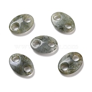 Natural Labradorite Connector Charms, Pig Nose, 25x18x6.5mm, Hole: 6mm(G-P467-01I)