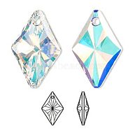 Austrian Crystal Rhinestone, 6320, Crystal Passions, Faceted, Rhombus Pendant, 001AB_Crystal AB, 27x17x9mm, Hole: 2mm(6320-27mm-001AB(U))