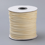 Braided Korean Waxed Polyester Cords, Beige, 1mm, about 174.97 yards(160m)/roll(YC-T002-1.0mm-127)