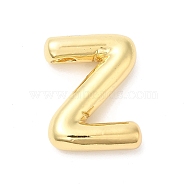Eco-Friendly Rack Plating Brass Pendants, Long-Lasting Plated, Lead Free & Cadmium Free, Real 18K Gold Plated, Letter Charm, Letter Z, 21~23x13~26x4.5~5.5mm, Hole: 2.5~3.5x1.5~2mm(KK-R143-21G-Z)