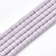 Natural Agate Beads Strands, Dyed, Column, Lilac, 4x3.5~4mm, Hole: 1mm, 108pcs/strand, 15.7 inch(G-S286-11B)