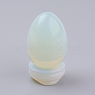 Opalite Display Decorations, with Base, Egg Shape Stone, 56mm, Egg: 47x30mm(DJEW-G018-08)