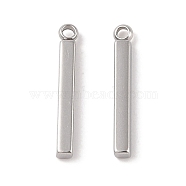 304 Stainless Steel Pendants, Cuboid/Bar Charm, Stainless Steel Color, 17.5x2.5x2mm, Hole: 1.4mm(STAS-G336-03A-P)