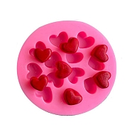 Heart Food Grade Silicone Molds, Fondant Molds, Baking Molds, Chocolate, Candy, Biscuits, UV Resin & Epoxy Resin Jewelry Making, Random Single Color or Random Mixed Color, 83x12mm, Inner Diameter: 17x11mm(DIY-I078-06)