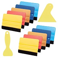 Olycraft 12Pcs 6 Style Plastic Squeegee & Putty Knife Set, for Spackling, Cleaning Tools, Mixed Color, 72~96x48~99x1.2~7mm, 2pcs/style(TOOL-OC0001-49)