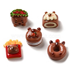 Capybaras Theme Opaque Resin Imitation Food Decoden Cabochons, Mixed Shapes, Mixed Color, 12~24.5x18~21x9~15mm(CRES-P034-05)