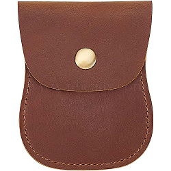 New Men's Leather Card Holders, Waist Belt Wallets, with Alloy Snap Button, Saddle Brown, 9.8x7.85x0.7cm(ABAG-WH0038-12A)