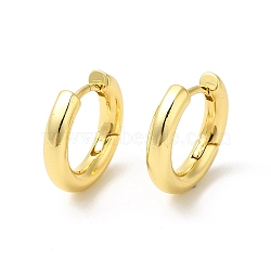 Rack Plating Brass Hinged Hoop Earrings for Women, Cadmium Free & Nickel Free & Lead Free, Real 18K Gold Plated, 15x16x3mm, Pin: 1mm(EJEW-E270-24G)