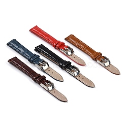 Leather Watch Bands, with 201 Stainless Steel Buckles, Adjustable Watch Bands, Mixed Color, 8.3~11.5x1.4x0.4~0.5cm, 2pcs/set(FIND-Z060-01B)