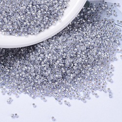 MIYUKI Delica Beads, Cylinder, Japanese Seed Beads, 11/0, (DB1435) Silver Lined Pale Amethyst, 1.3x1.6mm, Hole: 0.8mm, about 2000pcs/10g(X-SEED-J020-DB1435)