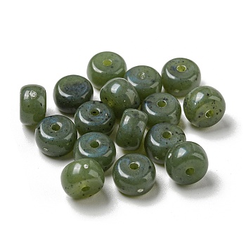 Opaque Acrylic Bead, Rondelle, Olive Drab, 8x5mm, Hole: 1.6mm