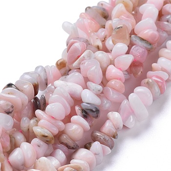 Natural Pink Opal Beads Strands, Chips, 7~18x5.5~8x2.5~5.5mm, Hole: 0.7mm, 15.75 inch(40cm)
