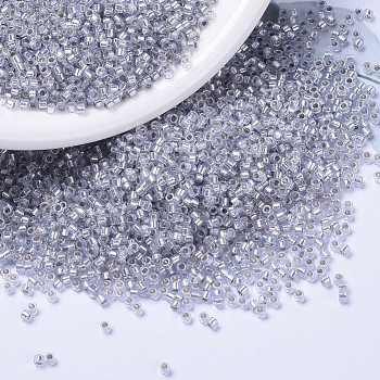 MIYUKI Delica Beads, Cylinder, Japanese Seed Beads, 11/0, (DB1435) Silver Lined Pale Amethyst, 1.3x1.6mm, Hole: 0.8mm, about 2000pcs/10g