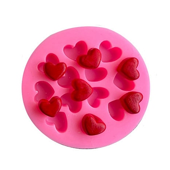 Heart Food Grade Silicone Molds, Fondant Molds, Baking Molds, Chocolate, Candy, Biscuits, UV Resin & Epoxy Resin Jewelry Making, Random Single Color or Random Mixed Color, 83x12mm, Inner Diameter: 17x11mm