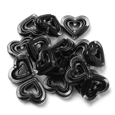 Black Heart Acrylic Beads