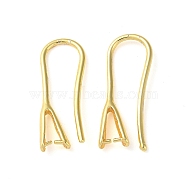 Rack Plating Brass Ear Hooks, Ear Wire with Pinch Bails for Half Drilled Beads, Long-Lasting Plated, Lead Free & Cadmium Free, Golden, 19 Gauge, 21mm, Pin: 0.9mm & 0.6mm(for Half Drilled Beads)(KK-M269-23G)