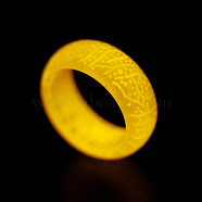 Luminous Glow in the Dark Resin Simple Finger Ring, Gold, US Size 8(18.1mm)(PW-WG21578-25)