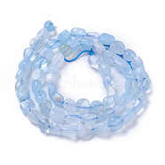 Natural Aquamarine Beads Strands, Tumbled Stone, Nuggets, 5~9x5~7mm, Hole: 1mm, about 61~62pcs/strand, 14.96 inch~15.4 inch(38~39cm)(G-P433-06A)