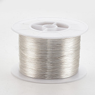 Round Copper Jewelry Wire, Long-Lasting Plated, Silver Color Plated, 24 Gauge, 0.5mm, about 984.25 Feet(300m)/500g(CWIR-S003-0.5mm-02S)