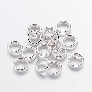 Iron Split Rings, Double Loops Jump Rings, Cadmium Free & Lead Free, Silver Color Plated, 4x1.4mm, about 3.3mm inner diameter, about 20000pcs/1000g(JRDS4mm)