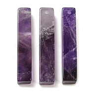 Natural Amethyst Pendants, Rectangle Charms, 38~41x7.5~8x7.5~8mm, Hole: 1.5mm(G-M417-02E)