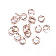 304 Stainless Steel Jump Rings, Open Jump Rings, Rose Gold, 21 Gauge, 6x0.7mm(X-STAS-O107-06RG-H)