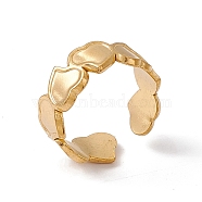 Ion Plating(IP) 304 Stainless Steel Heart Wrap Open Cuff Ring for Women, Real 18K Gold Plated, US Size 7(17.3mm)(RJEW-C045-15G)