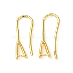 Rack Plating Brass Ear Hooks, Ear Wire with Pinch Bails for Half Drilled Beads, Long-Lasting Plated, Lead Free & Cadmium Free, Golden, 19 Gauge, 21mm, Pin: 0.9mm & 0.6mm(for Half Drilled Beads)(KK-M269-23G)