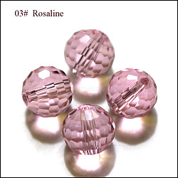 Imitation Austrian Crystal Beads, Grade AAA, Faceted(128 Facets), Round, Pink, 10mm, Hole: 0.9~1mm(SWAR-F073-10mm-03)